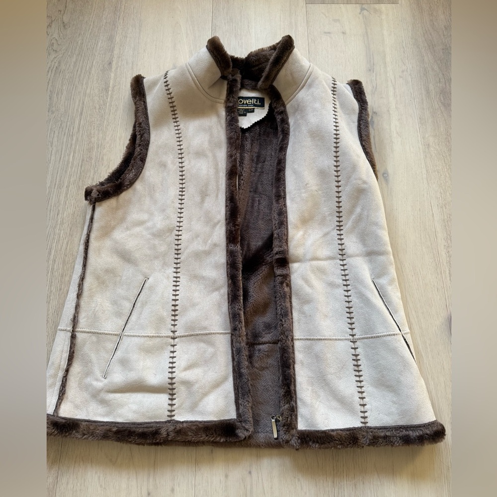 Gorgeous Fur and Beige Suede Vest